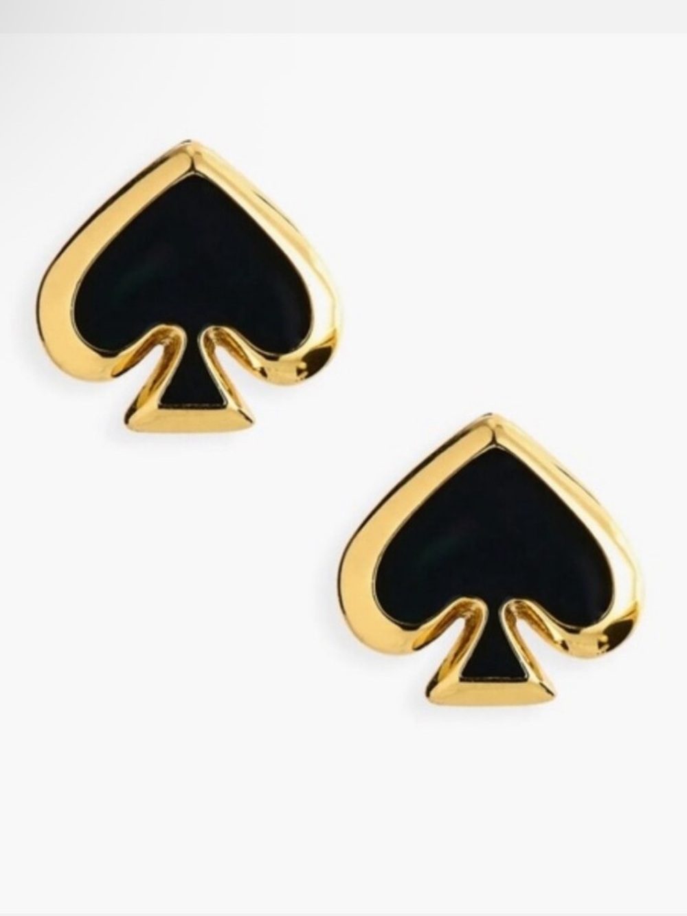 Kate Spade Black & Gold Everyday Spade Stud Earrings NEW $49